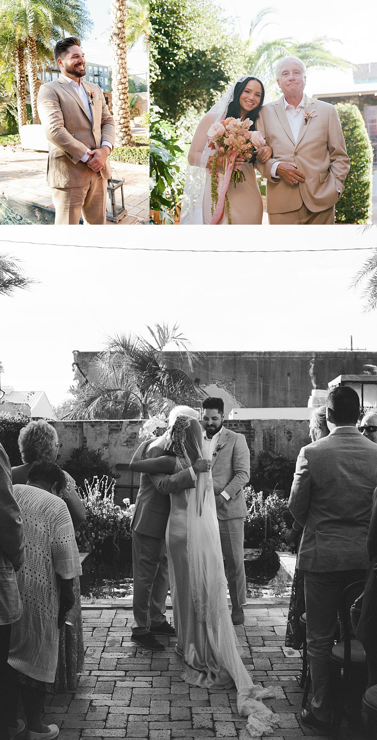 Father gives bride away to the groom at the start of the wedding by Shannon McLaughlin Photography