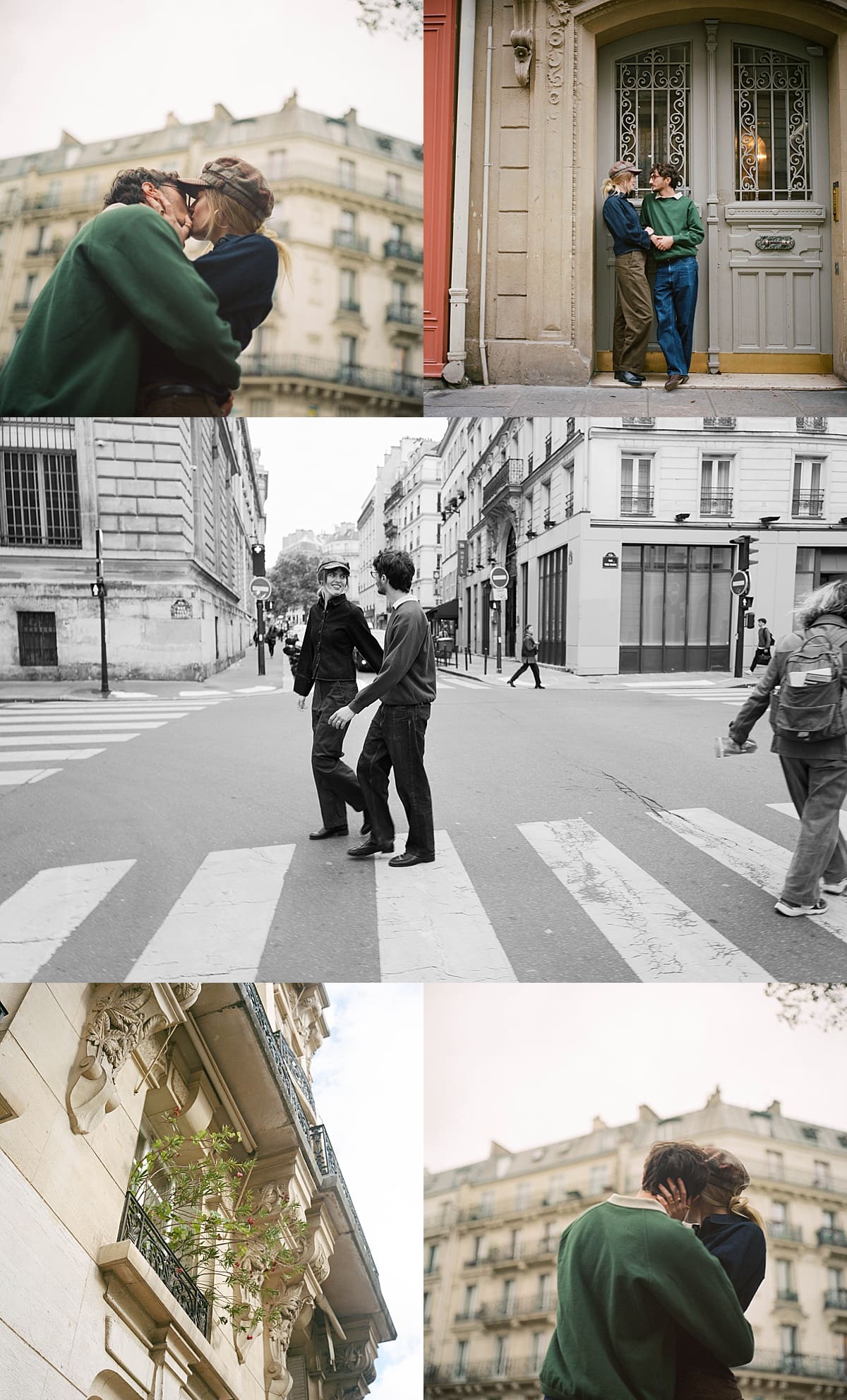 Lovers stand in architecturally stunning doorway by NYC wedding photographer